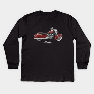 Indian Spirit Custom Motorcycle Racer biker vintage Kids Long Sleeve T-Shirt